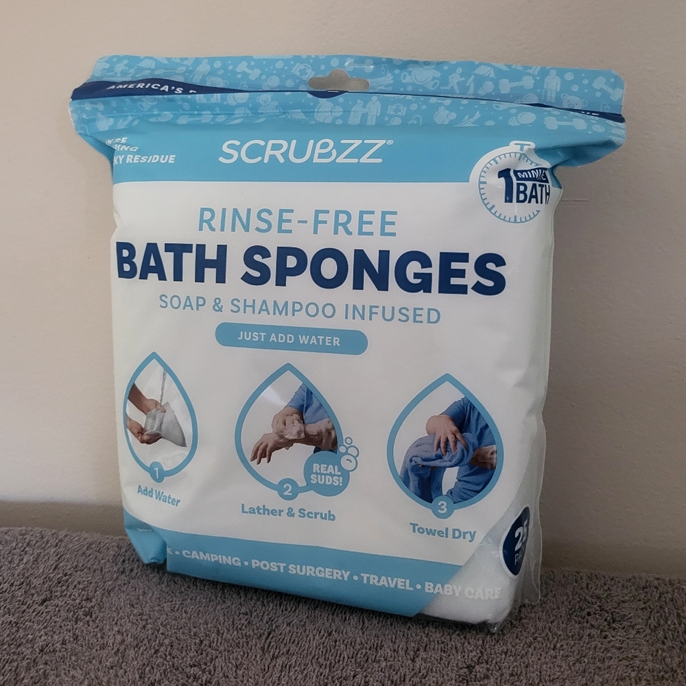 Scrubzz Rinse-Free Bath Sponges